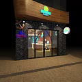 Restaurant Interior With Brick Wall Wooden Counter Stools And Nautical Decor