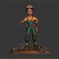 Worker European worker mechanic builder repairman miner digger modern figure 3d model