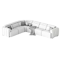 Stylish Velvet Sectional Sofas In Beige Green Purple With Pillows And Blankets