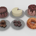 Delicious Assorted Desserts With Chocolate Cakes Cream Cakes Donut And Chocolate Pieces