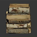 Stacked Natural Split Firewood Logs For Home Heating And Cooking Use
