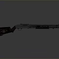 Tactical Hunting Shotgun With Wooden Stock Black Barrel And Metal Parts