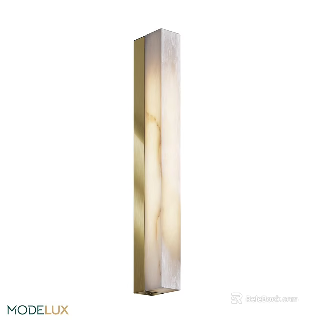Modern Wall Light With Brass Finish And Marble Shade For Interior Lighting 3d model 