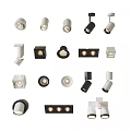 Various Modern Downlights and Spotlights with Different Designs and Shapes 3d model