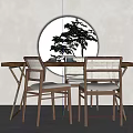 Quiet dining table and chair SU model 3d model