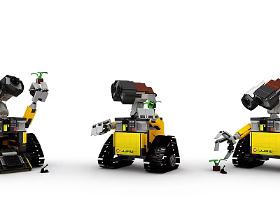 Electric Robot Toys With Tracked Bases Mechanical Arms And Various Poses For Kids Play 3d model