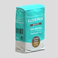 Gluten Free 100% Natural Original Wheat Flour Pack With Blue Gray Packaging Design