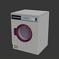 Modern White Washing Machine Electronic Appliance With Round Door And Control Panel Features 3d model