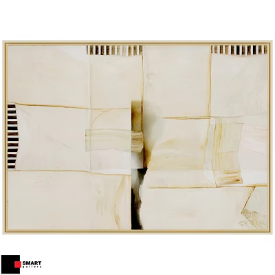 Decorative Picture Frame With Abstract Geometric Patterns Cream And Light Brown Tones 3d model