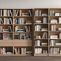 Bookcase Open Bookcase Book Combination Display Cabinet Full Wall Stand-alone Solid Wood for Adults 3d model