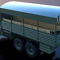 Green Utility Vehicle with Open Cargo Bed Multi-Wheel Design Curved Canopy Sturdy Front And Antenna