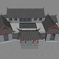 Chinese-style ancient public buildings 3d model