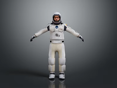 Game Movie Character Astronaut In White Spacesuit With Detailed 3D Model Design 3d model