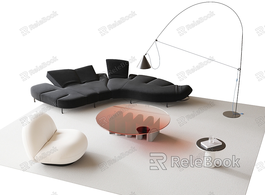 Modern Sofa Coffee Table Combination Special-shaped Sofa Coffee Table Leisure Chair model