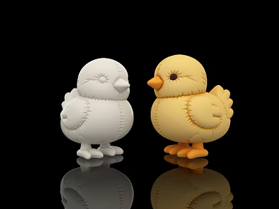 Chicken Bird Chicken Gas Model Chicken Doll Cartoon Chicken Bird Gas Model 3d model