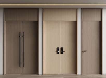 Modern Double Door Top Door Swing Door Single Door Wooden Door Entry Double Door 3d model