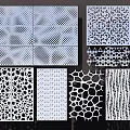 Modern Decorative Room Dividers With Various Perforated Patterns For Interior Design 3d model