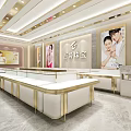 Jewelry Store Interior Design With Elegant Display Counters Bright Lighting And Models Showcasing Jewelry