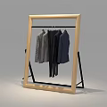 Clothing Store Various Styles Coats Display On Golden Frame Rack