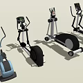 Modern Sports Equipment Including Elliptical Trainers Exercise Bikes And Fitness Machines
