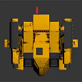 Futuristic Yellow Mechanical Quadruped Robot With Armored Body And Mechanical Legs