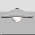 Modern Ceiling Light with Umbrella Shaped Shade and Spherical Bulb in Sleek Contemporary Design