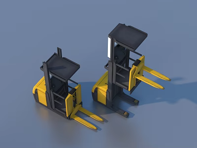 Two Yellow Toy Forklift Models For Kids Household Play Equipment 3d model