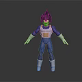 Vegeta Action Figure With Blue White Suit Black Spiky Hair Standing Pose
