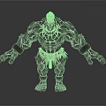 Large Mythical Warrior In Black Armor With White Patterns And Decorative Necklace