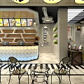 Modern Internet Cafe Interior Design With Computers Green Yellow Chairs And Marble Floor