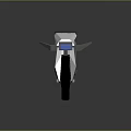 Modern Minimalist Motorcycle With Silver Frame Black Seat And Blue Accents