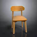 Natural Wooden Chair With Smooth Backrest Comfortable Seat And Sturdy Legs