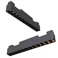 Modern Linear Black Chandeliers With Sleek Frame And Multiple Integrated Gold Bulbs