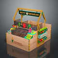 Nutty Bavarian Wooden Stall With Sweet Roasted Nuts Display And Decorative Elements