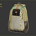 Stylish Gray Black Backpack With Multiple Zippers Brand Logo And Modern Design