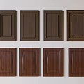 Variety of Dark Brown Wooden Wardrobe Doors With Different Panel Designs