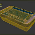 Blue Rectangular Plastic Tray With Smooth Surface On Black Background
