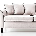 modern double sofa fabric double sofa 3d model