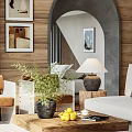 Cozy Living Room With Wooden Walls Large Windows Mountain View Sofa And Coffee Table