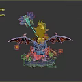 Commercial Display Device Featuring 3D Character Model With Wings And Glowing Effects 3d model