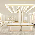 Elegant Modern Jewelry Store Interior With Luxury Display Counters And Lighting 3d model