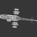 Military Helicopter With Camouflage Paint Open Side Door Radar Dome On Top And Mounted Weapons