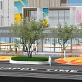 Urban Road Facilities With Pedestrian Walkway Green Belts And Tree Shades