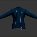 Modern Casual Blue Jacket With Long Sleeves Zipper Closure And Front Pocket Design