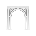 Classical Architectural Component With Symmetrical Columns Ornate Capitals And Arch Structure