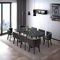 Dining table and chair combination 3d model