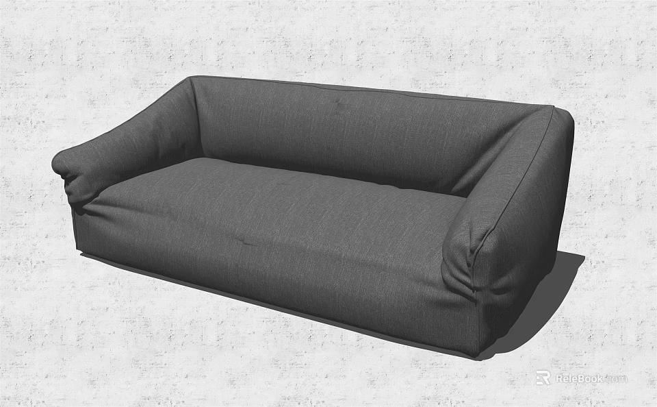 Modern Gray Fabric Sectional Sofa For Comfortable Living Room Seating 3d model