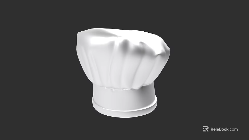 White Chef Hat 3D Model Design For Professional Culinary Kitchen Accessory 3d model
