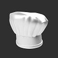 White Chef Hat 3D Model Design For Professional Culinary Kitchen Accessory 3d model