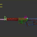 3D Model Modern Rifle With Wooden Stock Black Metal Barrel And Magazine